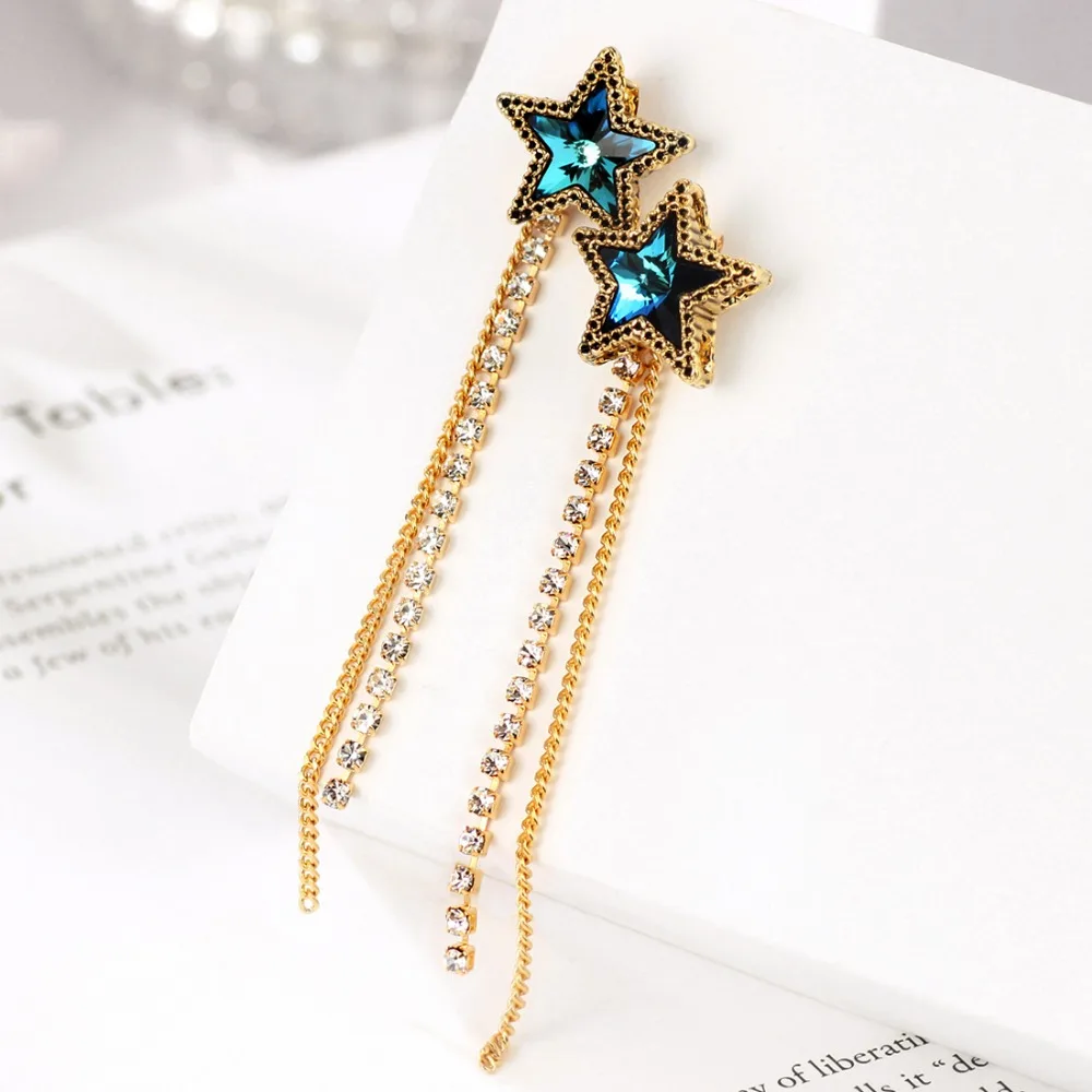 Neoglory модные светло-желтые золотые серьги со звездами Популярные Подарки для