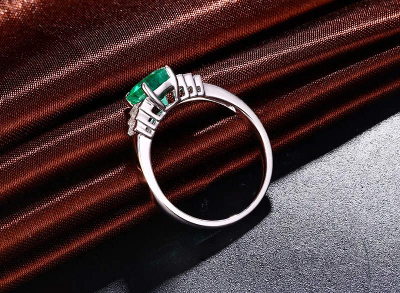 Caimao ювелирные изделия классические 14 к белое золото 1.08ct натуральный изумруд& 0.21ct АЛМАЗНОЕ КОЛЬЦО на головщину