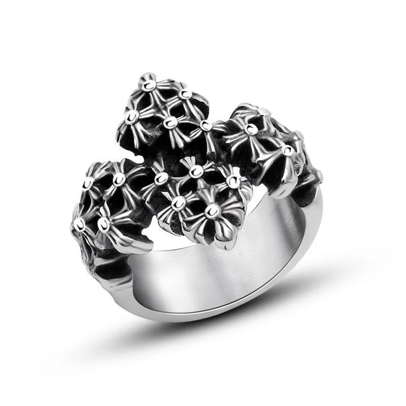 Ювелирные изделия Titanium стальное кольцо Кольцо Крест Титан стали аксессуары