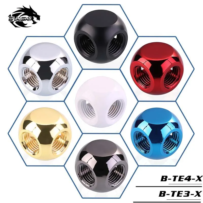 Bykski B TE3 X Multipass 3Way/4Way Cubic Adapter G1/4 несколько цветов 3F/4F T Splitter/X Splitter Водяной