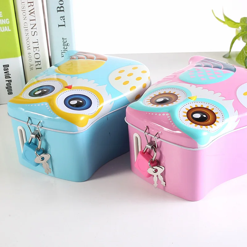 16 5*13 см модный металлический PiggyBank животное сова ретро креативная металлическая