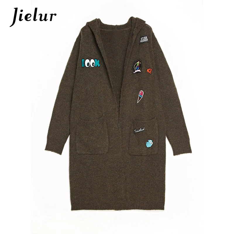 Jielur 2019 Зимний Новый Забавный кашемировый свитер с мультяшным рисунком для женщин