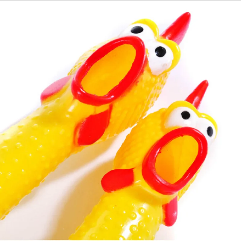 Желтая Пластиковая курица игрушки для домашних животных 17 см 31 41 Squeak пищалка