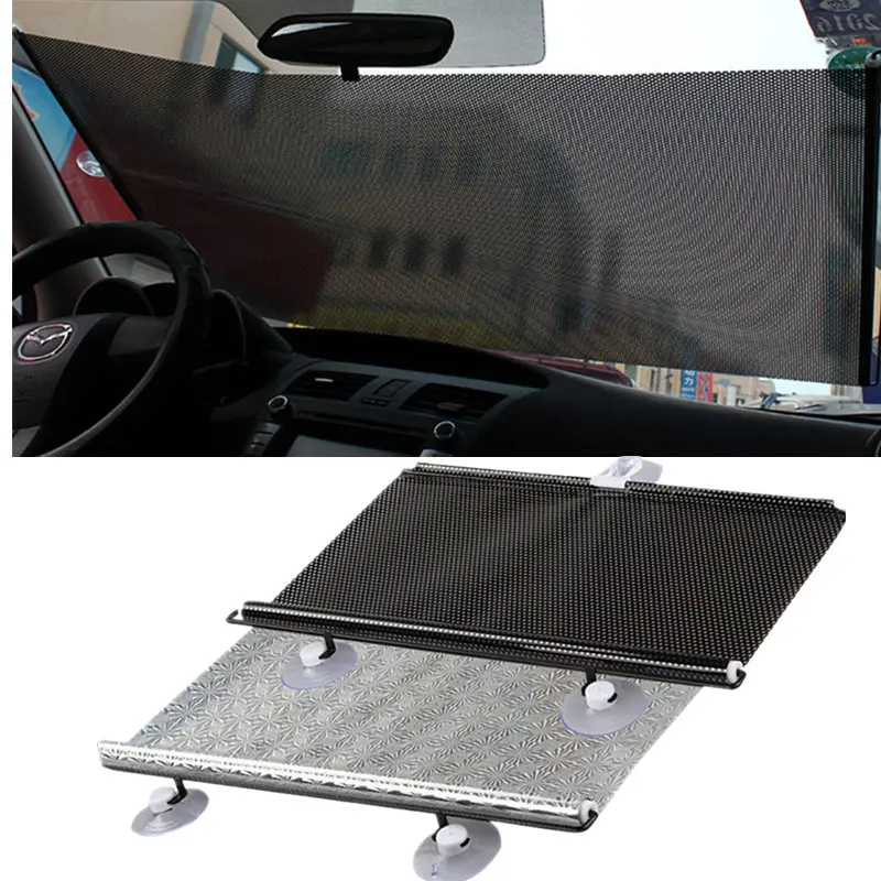 

GSPSCN Retractable Car Front Rear Side Window Sunshades PVC Auto Windows Sun Shade Anti-UV Protection Sun Visor For any Car