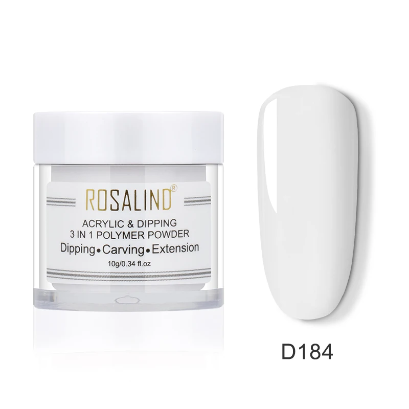 RPD184 ROSALIND 3 в 1 порошок лак для ногтей для маникюра Хрустальный акриловый порошок погружающийся порошок художественные дизайнерские украшения - Цвет: RPD184