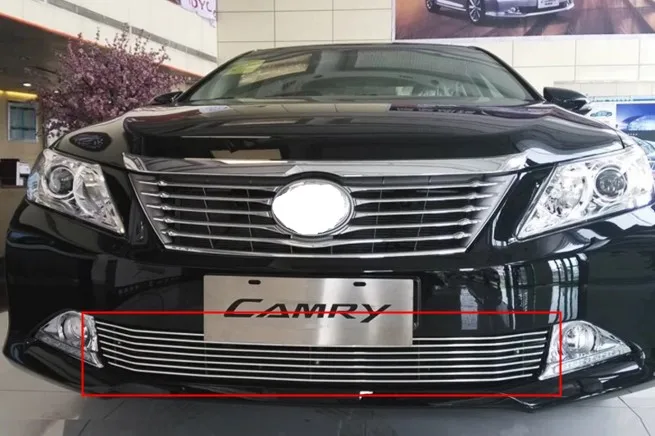 2011-2013 для Toyota Camry алюминиевый сплав хромированный автомобильный передний бампер сетчатая решетка Вокруг отделки гоночных Грилей