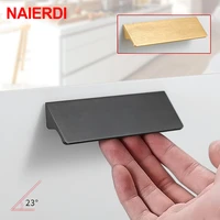 naierdi aluminum alloy kitchen cabinet handles black silver gold hidden cupboard pulls drawer knobs door furniture handle
