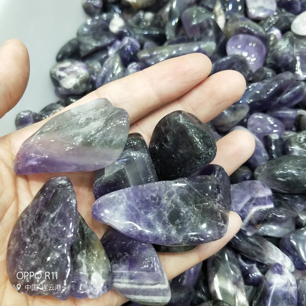 100g BIG Natural Dark purple fluorite Gravel Rock Crystal Quartz Raw Gemstone Mineral Specimen Fish Tank Garden Decoration | Дом и сад