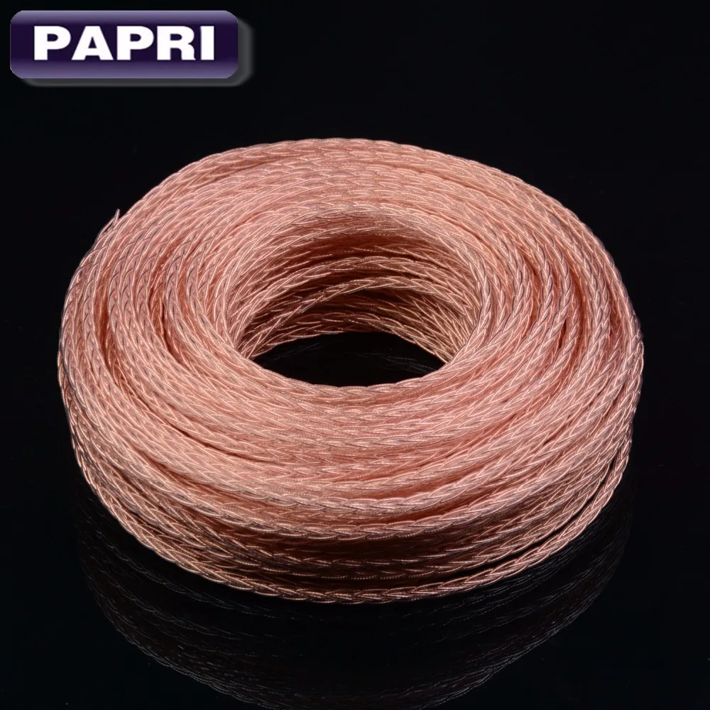 PAPRI 3.28ft/1 м 8 ядер PTFE OCC Медный провод обновления аудио кабель для наушников Hifi DIY