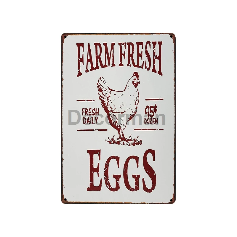 [DecorMan] фермы свежие яйца продажа оловянные знаки на заказ оптовая торговля