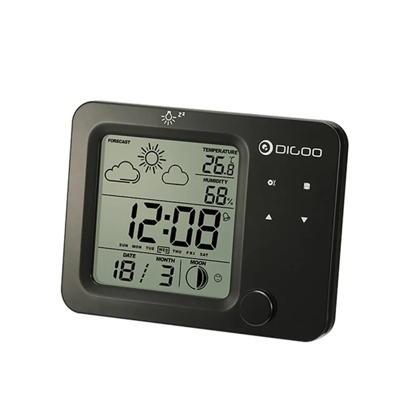 Digoo DG-C5, беспроводной гигрометр с голубой подсветкой, термометр, метеостанция, сенсорный датчик, будильник