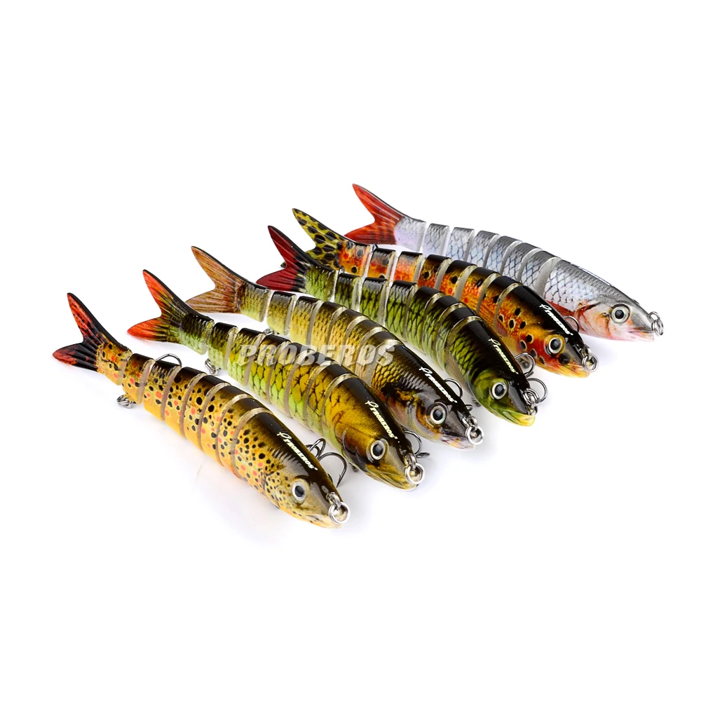 6 шт./лот 8 секций рыболовные приманки 0 75 унц. 19 г/13 28 см 5 23 &quotSwimbait # крюк снасти