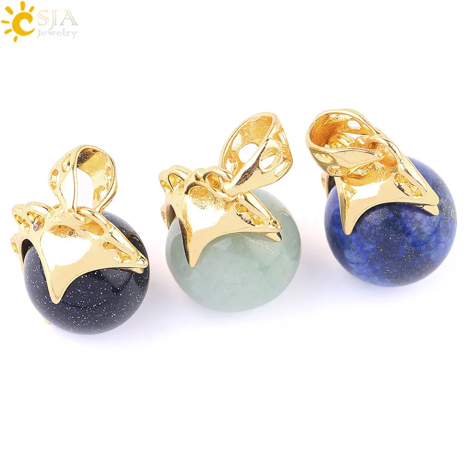 Женские Подвески из натурального кварца CSJA розовый фиолетовый кристалл Круглый