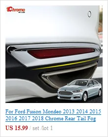 Для Ford Fusion Mondeo 2013 Chrome передние противотуманные Foglight КРЫШКА лампы Отделка украшения интимные аксессуары стайлинга автомобилей