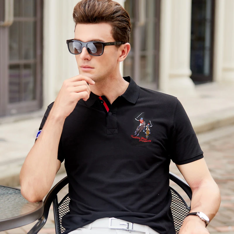 Летняя модная мужская рубашка поло с коротким рукавом бренд поло homme camisa размера плюс деловая повседневная мужская одежда hommes Топы И Футболки