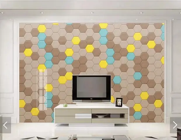 Пользовательские 3D papel де parede геометрические полигональные фрески для гостиной