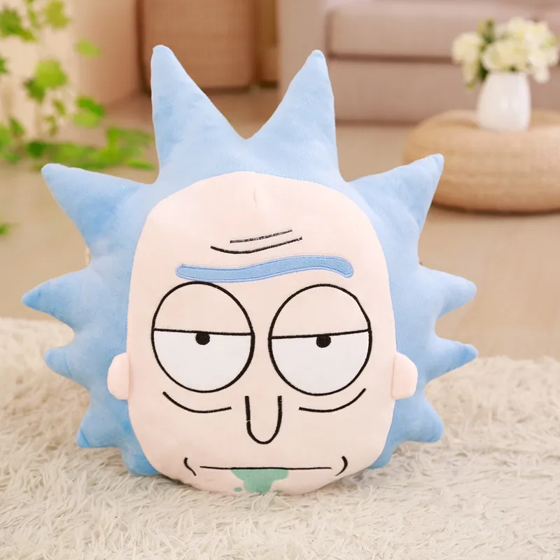 Rick Рик и Морти плюшевые мягкие игрушки удобные и мягкие подушки валик 45 см Рик и 35 см Морти Кукла Kawaii плюшевая игрушка - Цвет: Rick