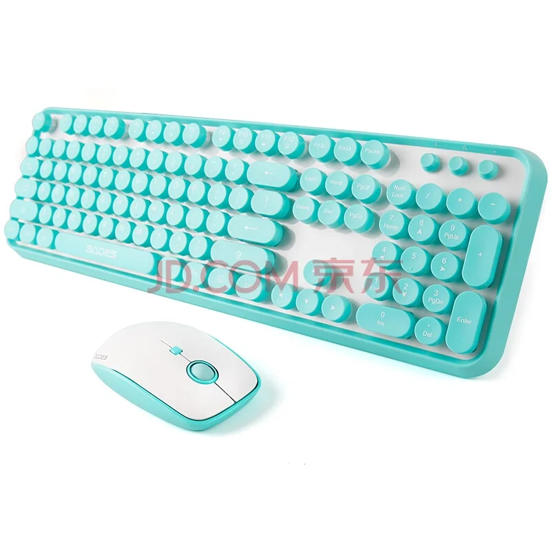 Punk Retro Round Mute 2.4Ghz Wireless Keyboard and Mouse Set Computer Games.Office Home Combo | Компьютеры и офис