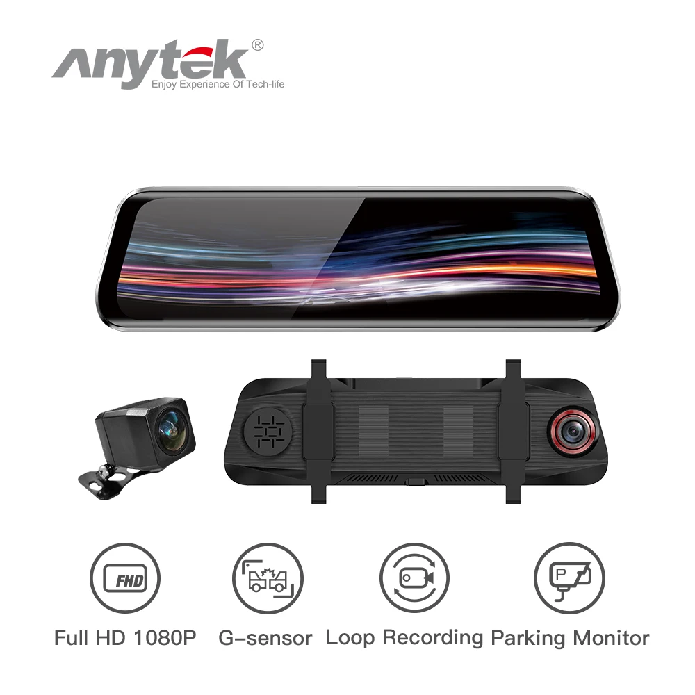 Anytek T11 + 1080P Автомобильная камера DVR DVRS FHD Dash Cam водительский рекордер ADAS Duel объектив