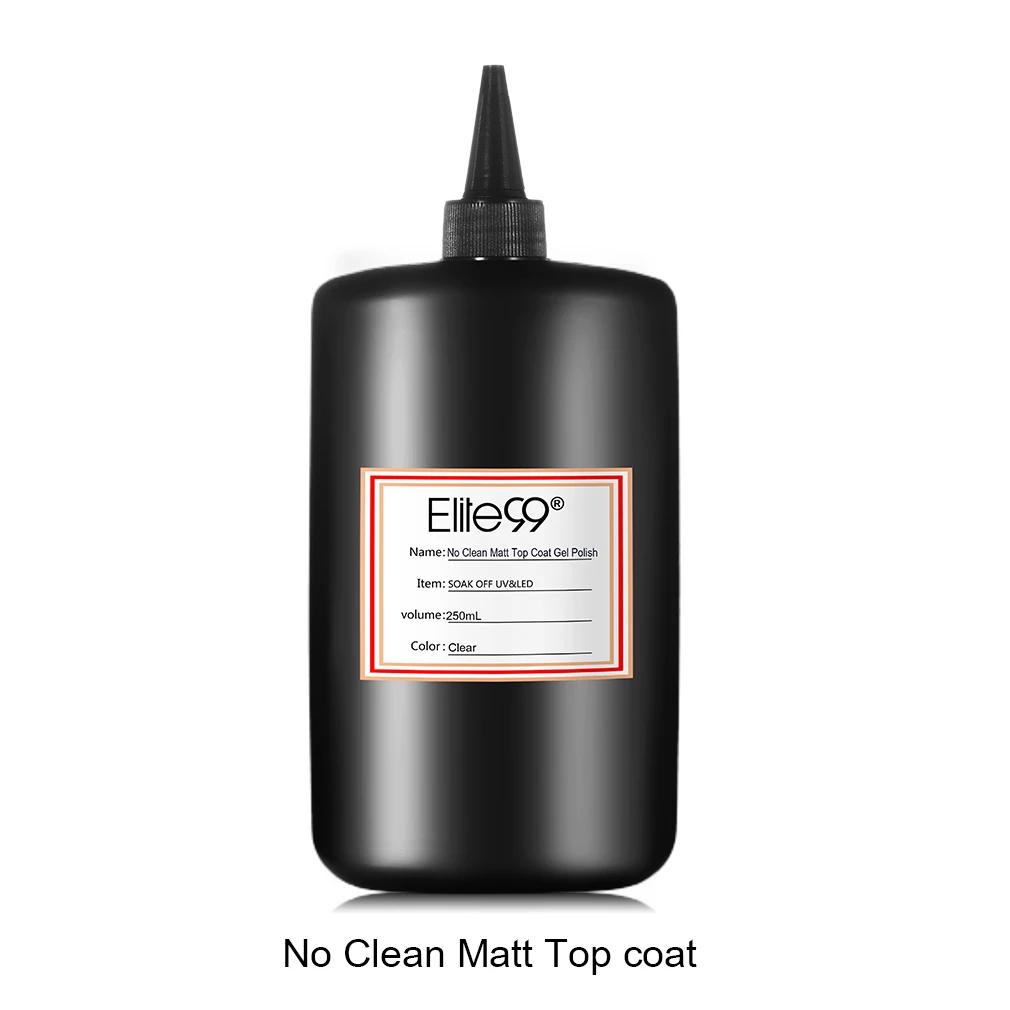 No Clean Matt Top Elite99 250 мл металлическое усиленное матовое верхнее Базовое покрытие воздушная сухая грунтовка протрите и не протрите отмачивайте УФ Гель-лак гель-лаки для дизайна ногтей - Цвет: No Clean Matt Top