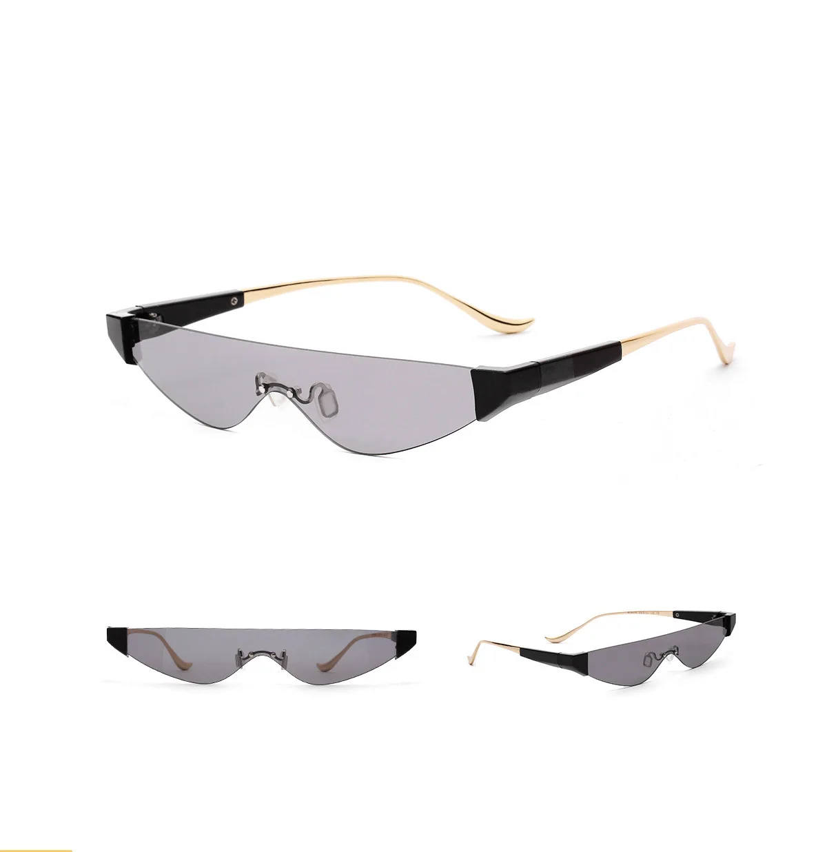 Triangular Cat Sunglasses Women Sexy Vintage Personlity Small Metal Frame Red Gray Tinted Color Lens Feminino De Sol Gafas UV400