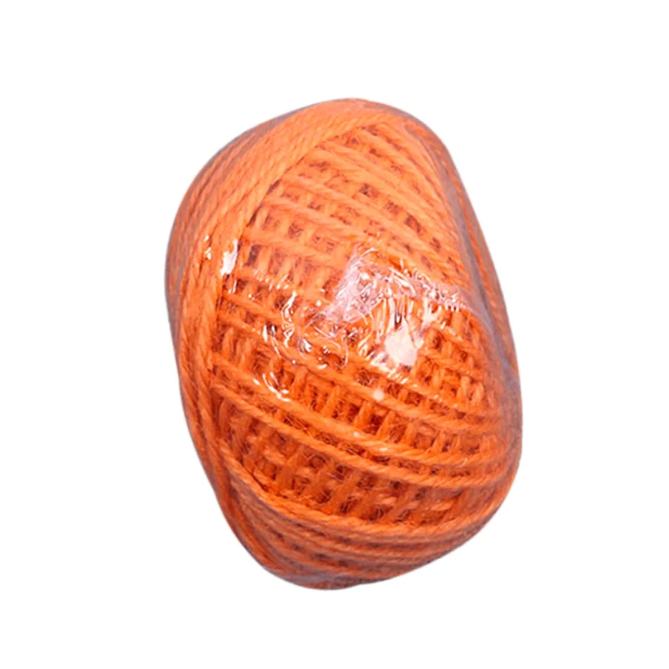 Orange 50 м красочный джутовый шпагат пеньковая веревка, упаковочный обмоточный шнур, лента для творчества, Подарочная коробка, шнур для свадьбы, новогодние украшения - Цвет: Orange