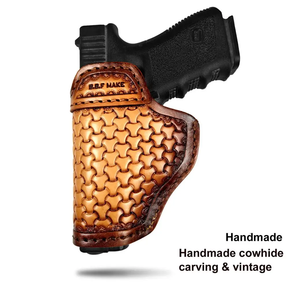 B.B.F Make IWB пистолет кобура кожаный Футляр чехол с рисунком для S & W M P ЩИТ Глок 17 18 19 22