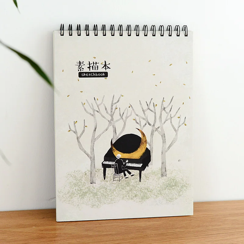 K& KBOOK Ван Гог альбом для зарисовок цветок ночь бумага Блокнот А4 блокнот на спирали, дневник блокнот для анимации манга Рисование Живопись - Цвет: Misty forest Gang Qi