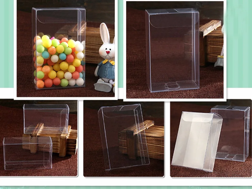 

50PCS/Lot 3*5*8cm High Quality PVC Boxes Transparent Clear Waterproof PVC Box Package Carry Cases For Jewelry/Candy/Gift/Toys