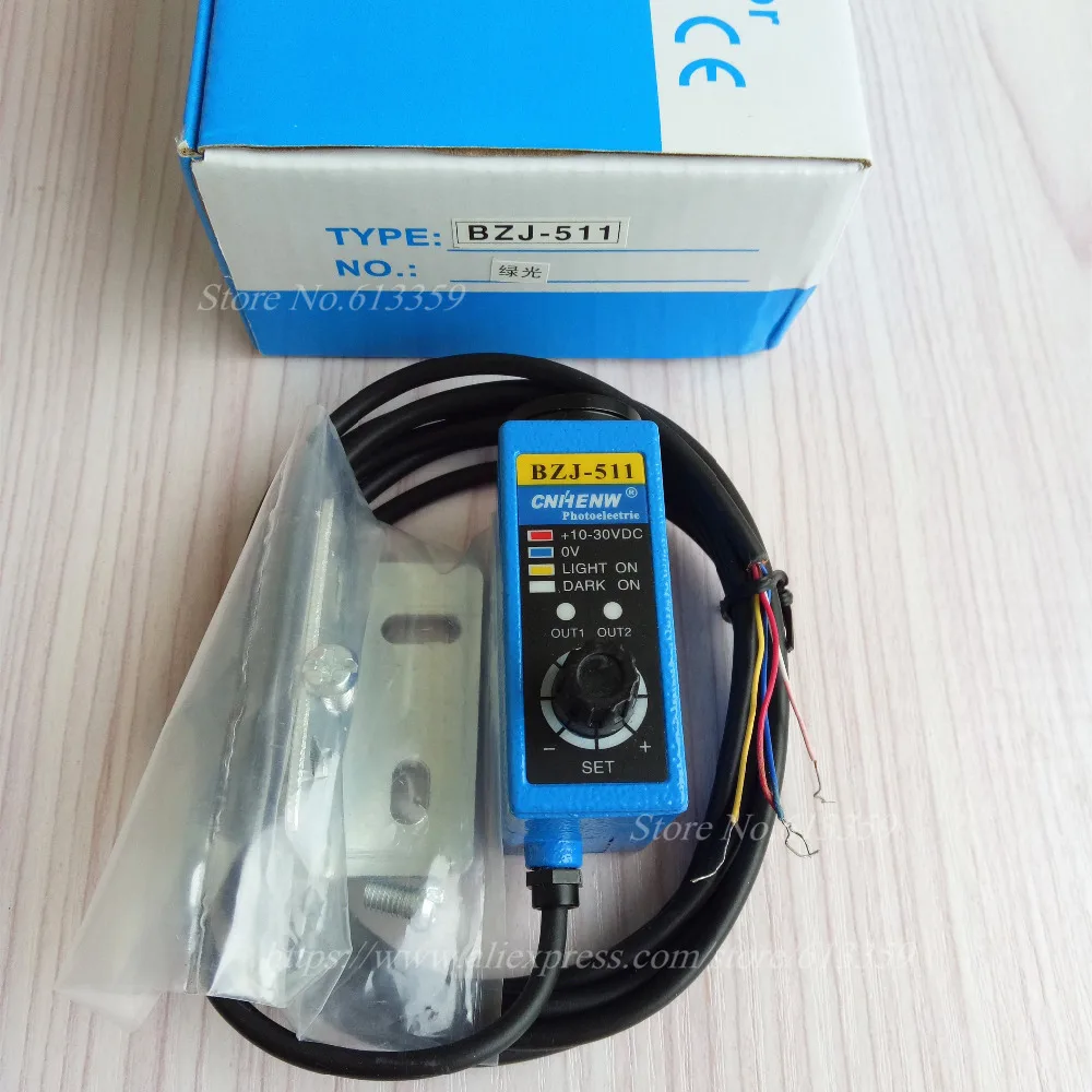 BZJ-511 Green NPN Color Code Sensor Packing Machine Mark Sensors Optical Switch | Электронные компоненты и