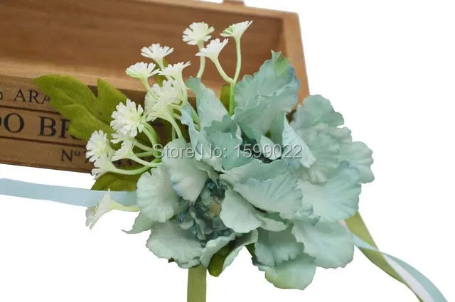 Ручной работы Scabiosa Gysophila цветок свадебное украшение для выпускного вечера корсаж