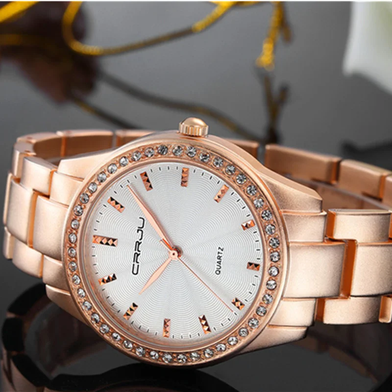 

CRRJU New Fashion Watch Women's Luxury Rhinestone Watches relogio feminino Women Wrist Watch Dress Ladies Watch reloj mujer