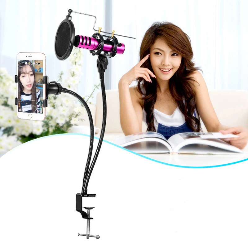 Фотография микрофон длинная рука удобный держатель телефон клип двойная Гибкая