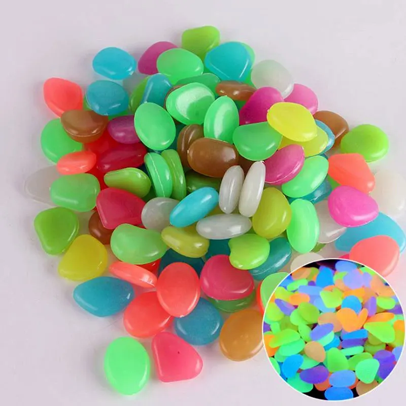 100 шт. светится в темноте садовые камни свечения камней для дорожек дорожки сада