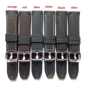 Мягкий спортивный браслет в стиле милитари, Высококачественный водонепроницаемый ремешок для часов с силиконовой пряжкой, защита от пота, 22 мм