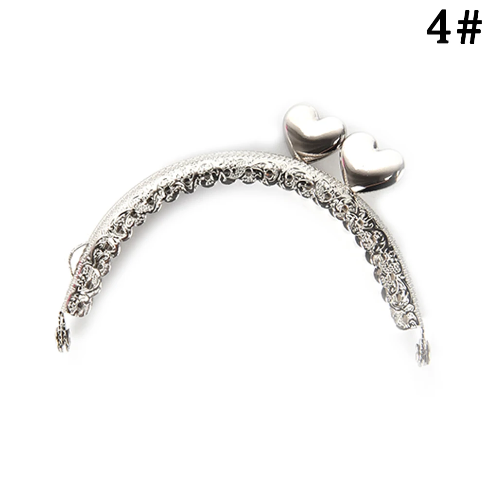 

1PCS Girl Coin Purse Metal Clasp Bag Frame Hardware Knurling Mouth Bronze Silver Heart Buckle Metal Kiss Clasp Frame 8.5cm