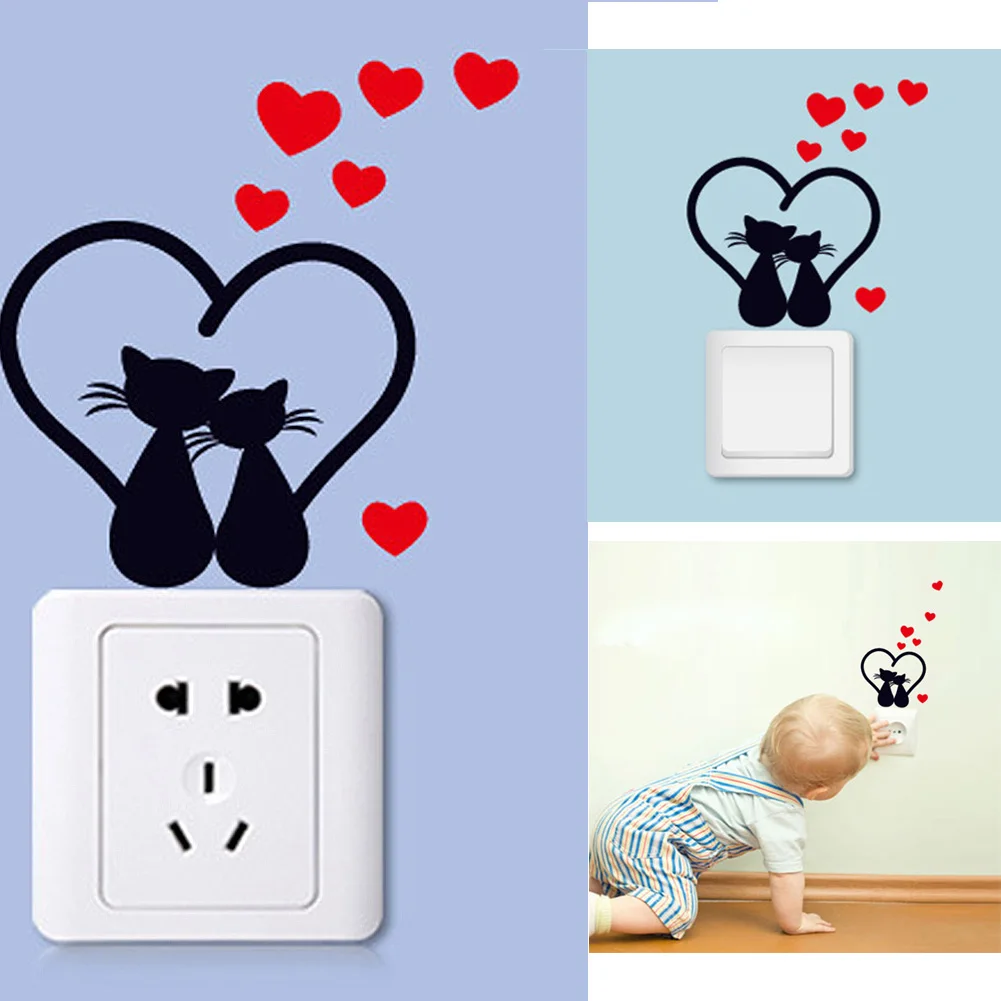 Wall Stickers Switch Cat Light Decor Decals Art Mural Baby Nursery Room | Дом и сад