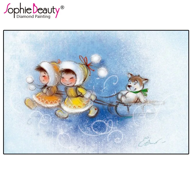 Sophie Beauty Diy Diamond Painting Cross Stitch Lovely Doll Sled Dog Full Handcraft Embroidery handicrafts Mosaic Decor Gifts