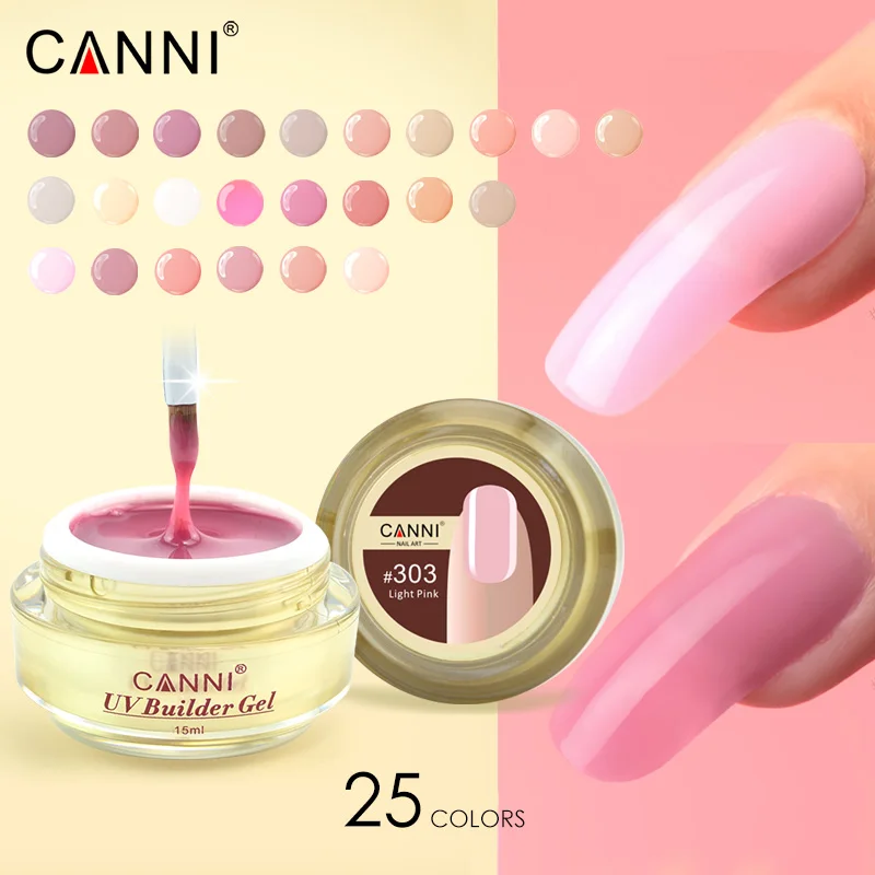 CANNI покрытие розовый камуфляж желе наращивание ногтей УФ строительный гель Прозрачный телесный цвет ногтей УФ строительный гель 15 мл