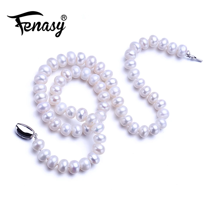 

FENASY fine AAAA high quality natural freshwater pearl necklace for women gift 9-10mm pearl jewelry 45cm choker necklace classic