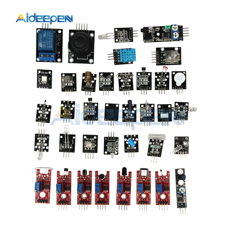 1 Set 37 in 1 Sensor kits Module 37 Sensor DIY Kits Board For Arduino MCU UNO R3 MEGA2560 NANO