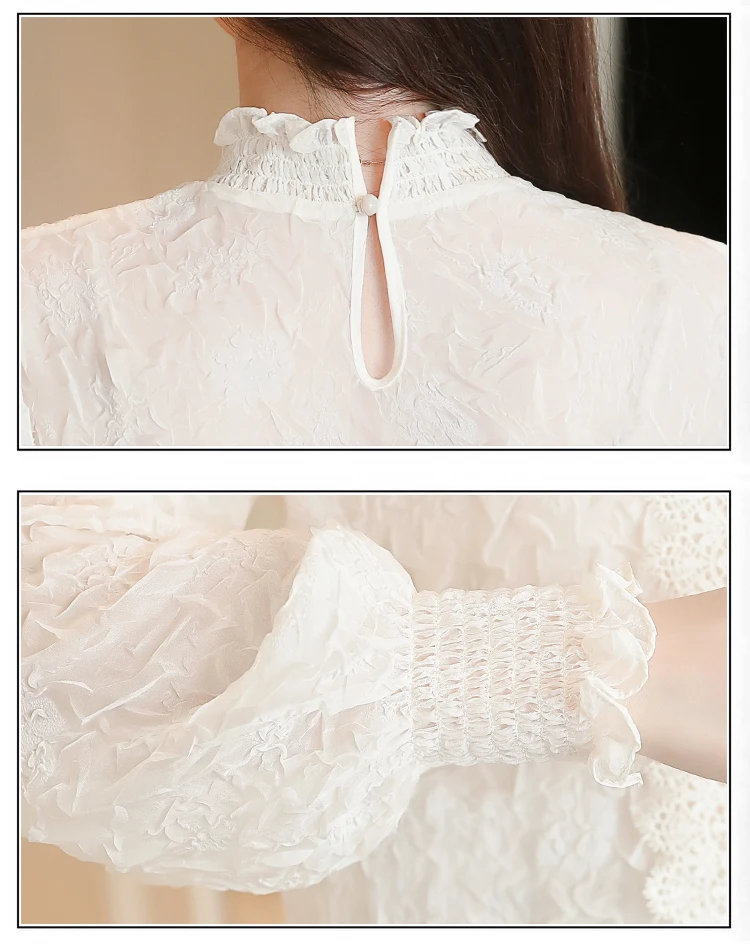 2xl blusas feminina весна лето Стиль Осень 2018 корейские женские шифоновые кружевные