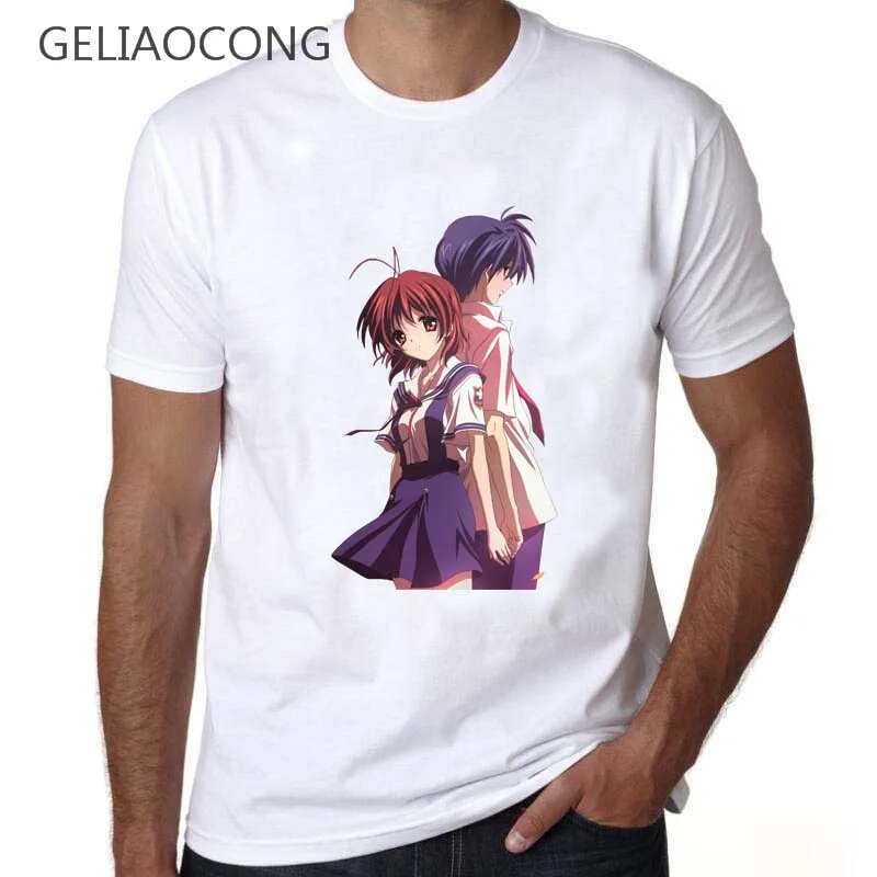 Geliaocong 2017 аниме унисекс футболки Clannad футболка сакагами Томое Косплэй Футболка