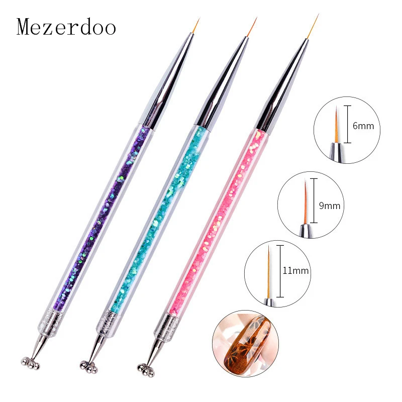 Двойная головка для дизайна ногтей 3 шт. цветочный магнитный наконечник в виде