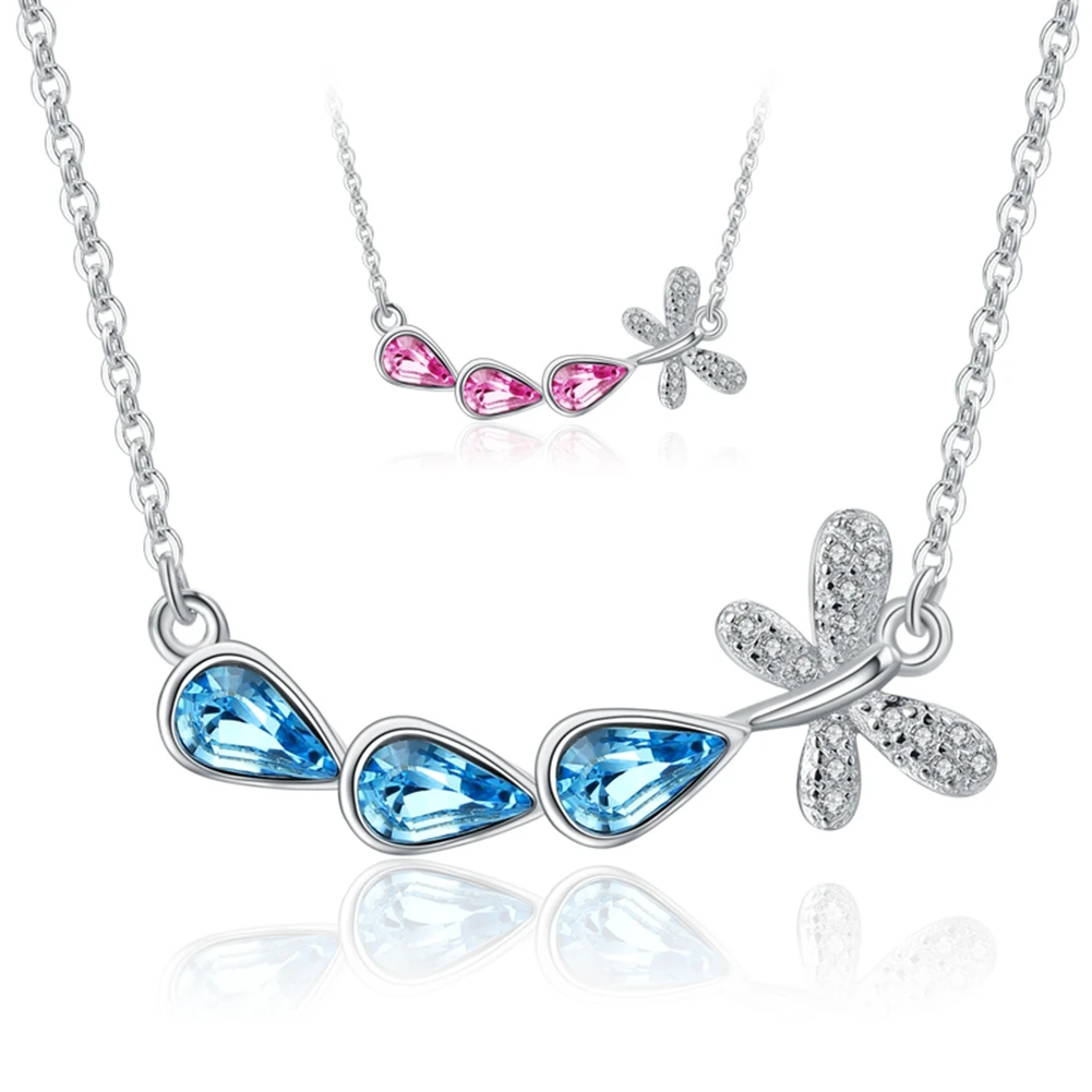 Женское ожерелье из серебра 925 пробы с подвеской в виде стрекозы|women jewelry|silver