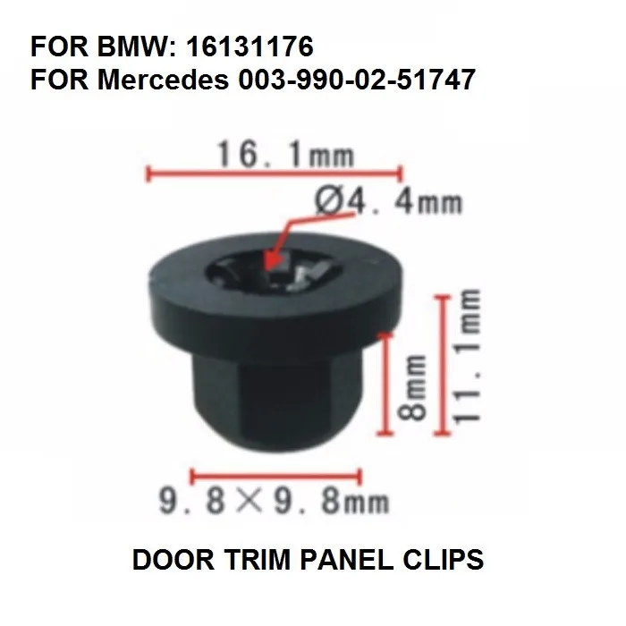 

X10pcs внешний пластиковый фланцевый зажим 16131176747 для BMW E30 E32 E34 E36 / 7 серии 738, 740, 750 / Mercedes