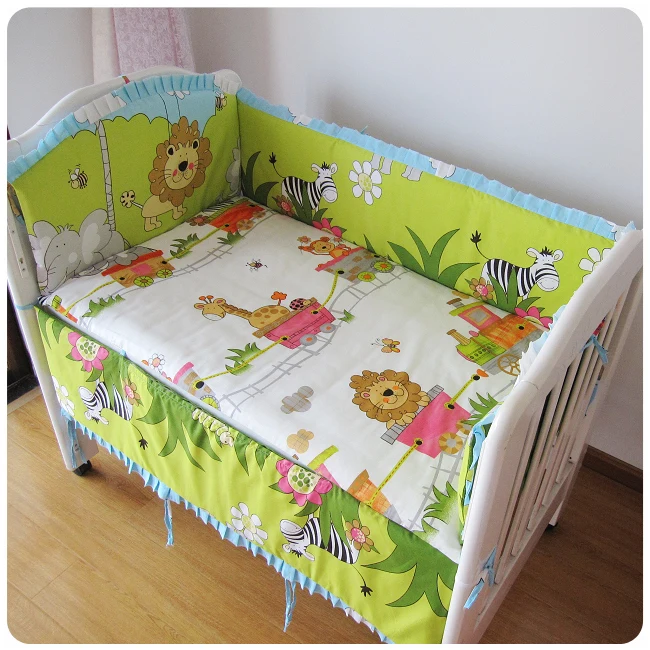 

6PCS Forest Baby Cot Crib Bedding set,Cot Bedding Set for girl Nursery bedding,cot room dector (4bumper+sheet+pillow cover)