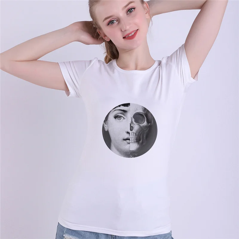 Lina Cavalieri Face летние футболки Модальные rosenthal Piero fornasetti Vogue Женская забавная белая футболка модная одежда уличная Футболка Топ - Цвет: 17