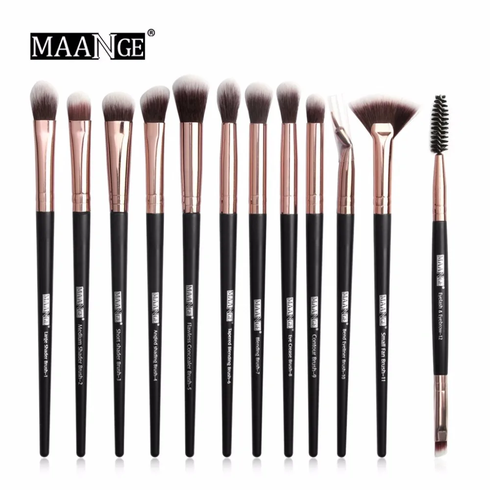 

12 Pcs Makeup Eye Shadow brushes for makeup brochas maquillaje Highlighter Brush makeup brushes set professional mikrobrashi