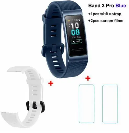 huawei Band 3 Pro Smartband gps металлическая рамка Amoled полноцветный дисплей сенсорный экран Датчик сердечного ритма датчик сна - Цвет: blue x white x film